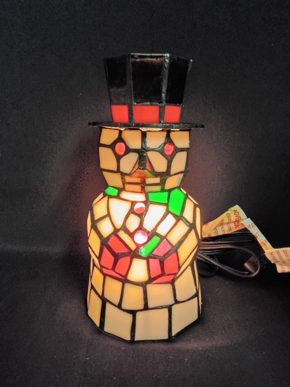 Holiday Living Tiffany-Style Snowman Accent Lamp